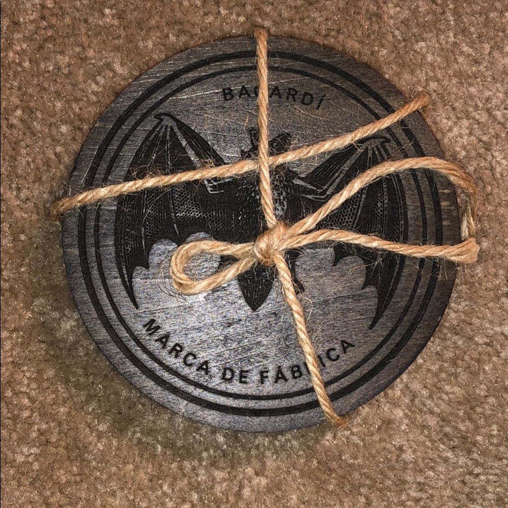 Bacardi wooden coasters